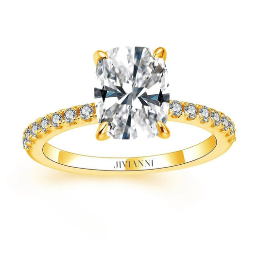 Celine – 3,5 ct Kissenschliff-Moissanit-Verlobungsring