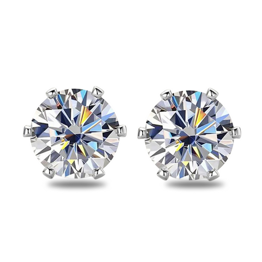 Leyla - Boucles d'oreilles à tige en moissanite 3 carats