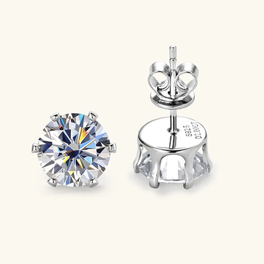 Leyla - Boucles d'oreilles à tige en moissanite 3 carats