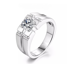 Amadeo - 1.0ct Round Moissanite Ring For Men