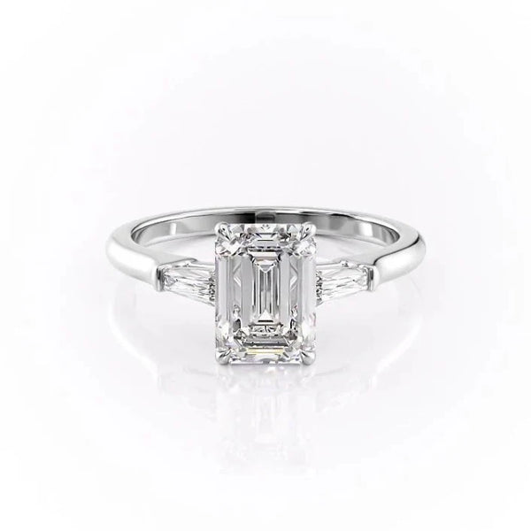 ANGELIQUE- Emerald Cut MOISSANITE Diamond Engagement Ring
