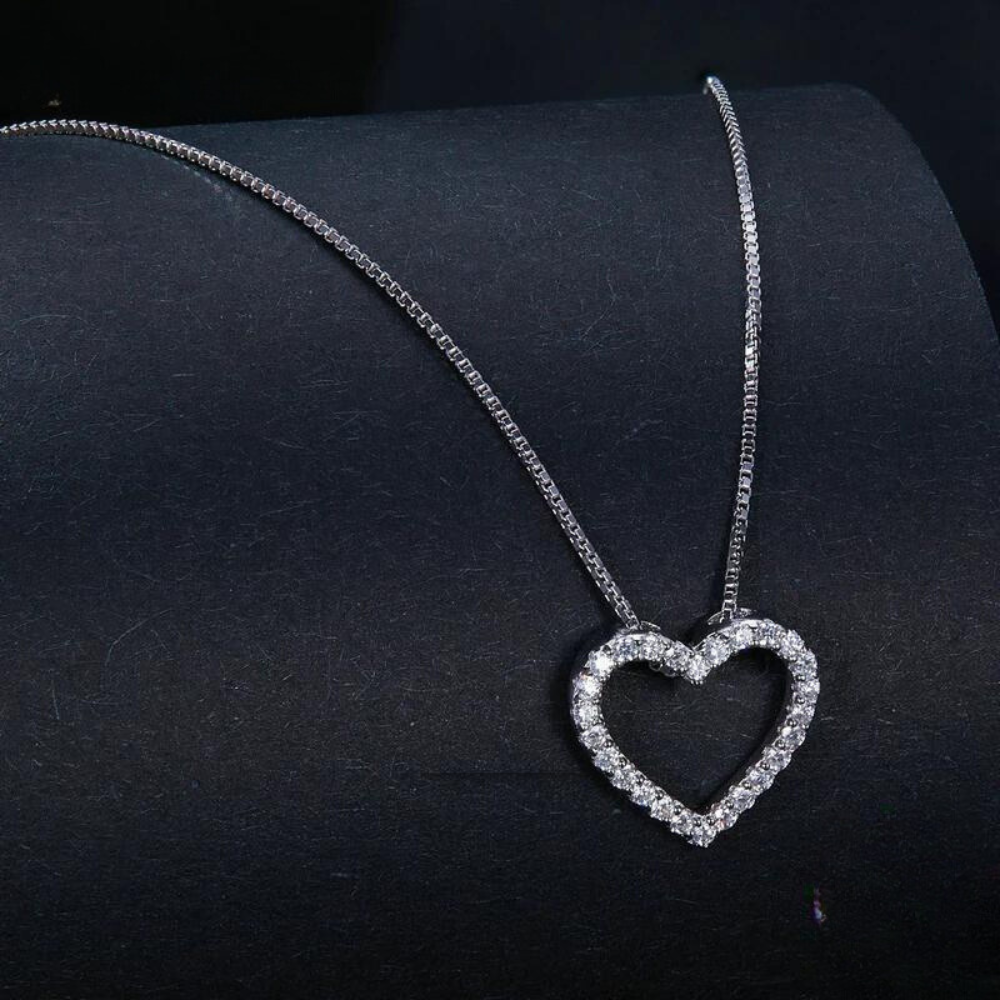 Aria - Moissanite Heart Pendant Necklace