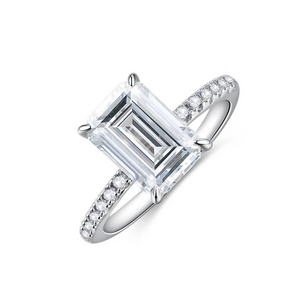 Athena - 3.5ct Emerald Cut Moissanite Engagement Ring