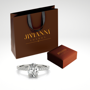 Sogno Divino - 3CT Oval Cut Moissanite Engagement Ring