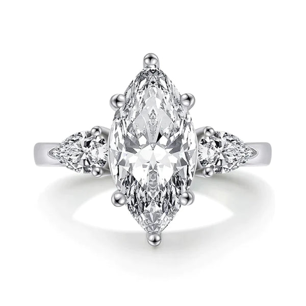 Lumière - Bague de fiançailles moissanite taille marquise 3ct