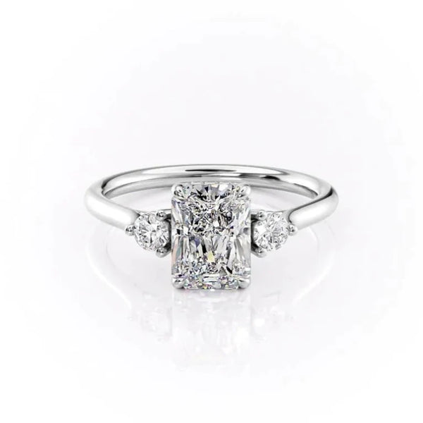 MARIBEL - Radiant Cut 3 Stone MOISSANITE Diamond Ring