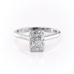 PAOLA - Radiant Cut MOISSANITE Diamond Ring With Hidden Halo