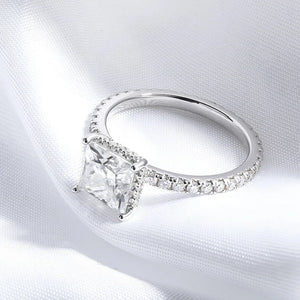 Smyoue 2.6CTTW anillos de moissanita de corte princesa para mujer 100% plata de ley S925 compromiso de boda banda de diamante de laboratorio GRA