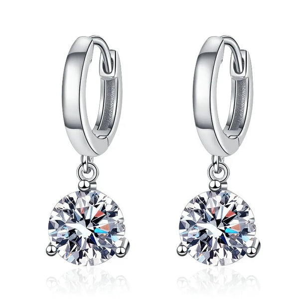 Ava - Boucles d'oreilles pendantes en moissanite taille brillant