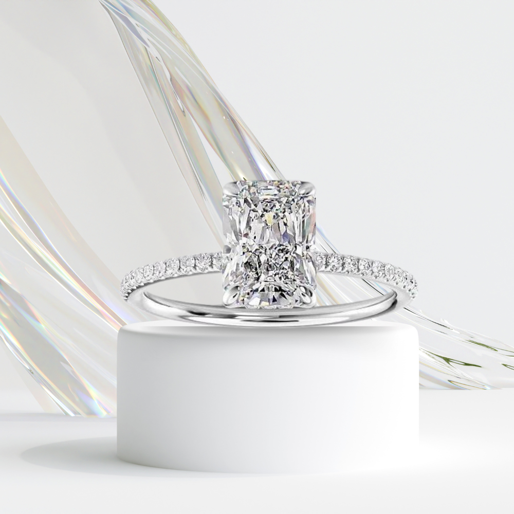 Bague de fiançailles Moissanite taille radiante SERENA 3CT – JIVIANNI