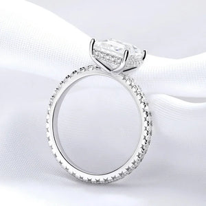 Smyoue 2.6CTTW Anelli di Moissanite con taglio principessa per donna 100% S925 Sterling Silver Wedding Engagement Lab Diamond Band GRA