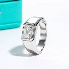 Rocco - Men's 2ct Emerald Cut Moissanite Ring