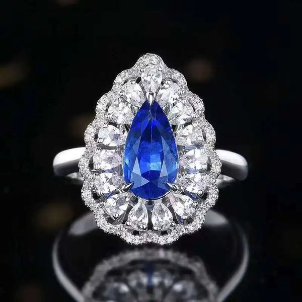 LYRA - 1.52ct Sri Lankan Sapphire Natural Royal Blue 18K Gold Ring